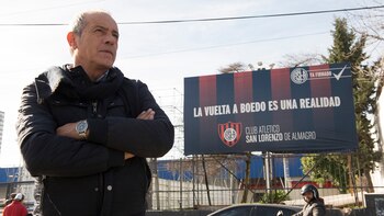 Rizzi en el predio donde