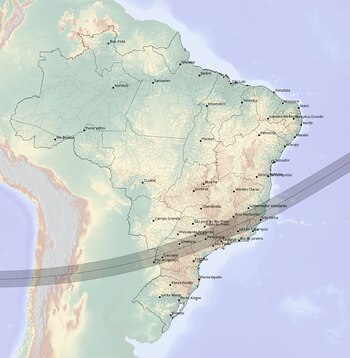 El mapa del eclipse solar