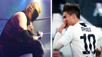 El delantero festeja con su famoso