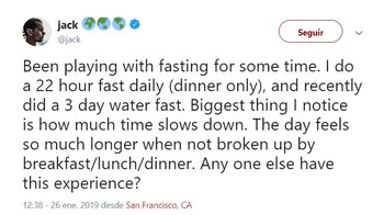 El tuit donde Dorsey contó