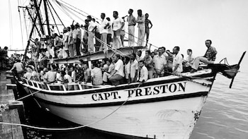 Refugiados cubanos a bordo del