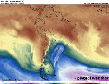 Imagen satelital del domingo, en