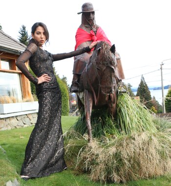 Un vestido sirena con mangas