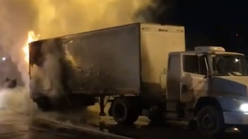 El camión recibió el impacto