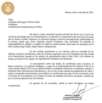 La carta que Beligoy le