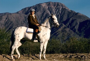 Carlos Menem en la geografía montañosa riojana, su terruño natal, poco tiempo antes de asumir la presidencia, mientras gobernaba por segunda vez su provincia. Lo había hecho del 73 al 76 y del 83 al 89. Este fue uno de los retratos con el que la prensa internacional describió al caudillo peronista -toda un incógnita política en esa época- antes de asumir la primera magistratura del país de manos de un radical.