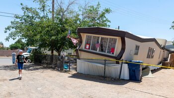 El Departamento de Bomberos del condado de San Bernardino informó a través de Twitter que el sismo produjo “deslizamientos de viviendas, grietas de cimientos y muros de contención derruidos”(James Quigg/The Daily Press via AP)