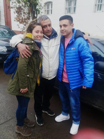 El día que quedó en libertad, luego de casi tres años de estar detenido