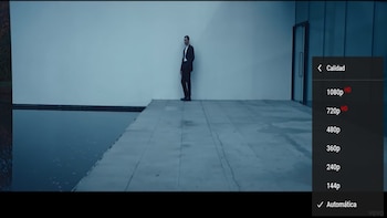 Menú para seleccionar la calidad