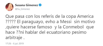 El tuit de Susana Giménez