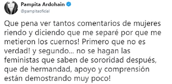 El mensaje de Pampita en su red social