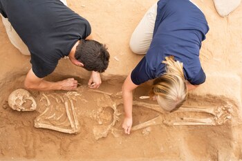 Excavación de tumbas de filisteos