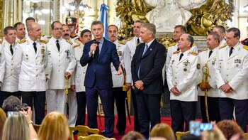 Mauricio Macri y Oscar Aguad.