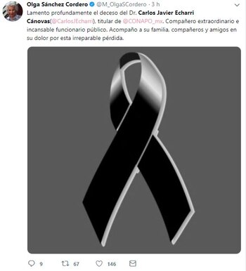 Olga Sánchez Cordero lamentó el