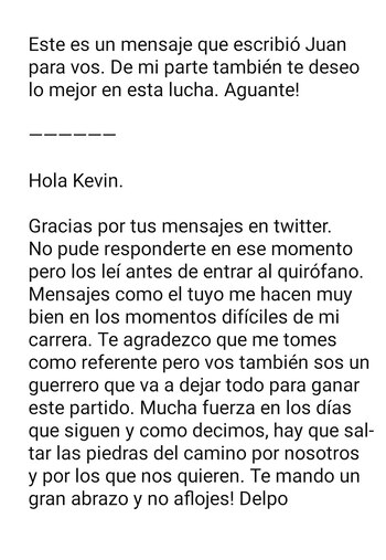 La respuesta de Juan Martín