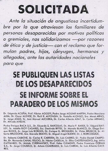 La solicitada que firmó Jorge