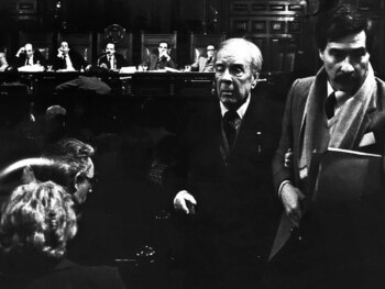 Jorge Luis Borges con Néstor Montenegro