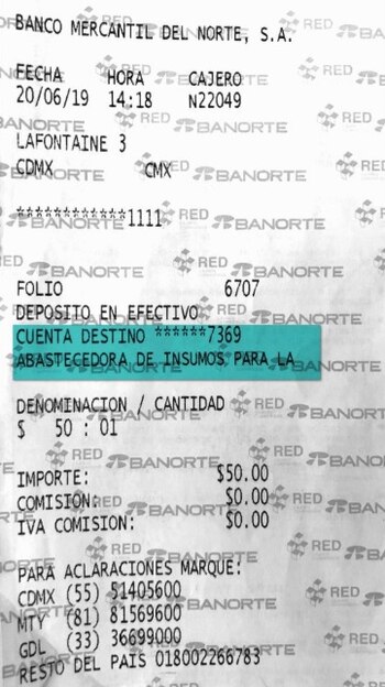 Uno de los depositos bancarios