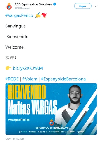 El tuit del equipo de