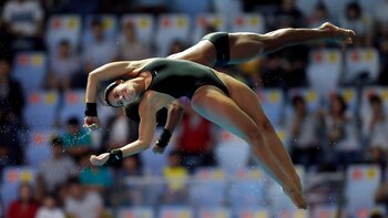 Las brasileñas Isaac Souza Filho y Ingrid Oliveira en acción