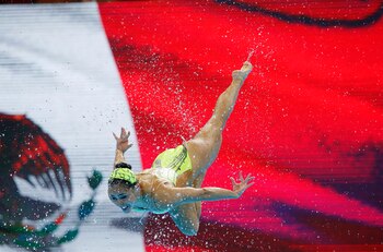 El equipo de México en la ronda de técnica femenina preliminar