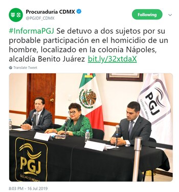 La Procuraduría confirmó la detención