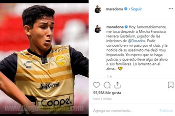 La publicación del astro argentino