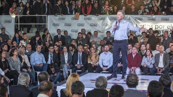 Mauricio Macri, ayer, en Santa