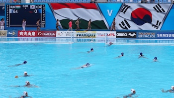 El equipo femenino de Corea del Sur perdió por 64-0 ante Hungría en su debut en el Mundial de Natación (AFP)