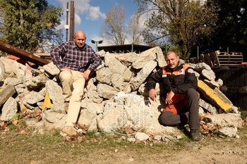 Alejandro Mirochnik y Juan Carlos Lombardi. Rescatado y rescatista volvieron a encontrarse. Foto: Matías Campaya/GENTE