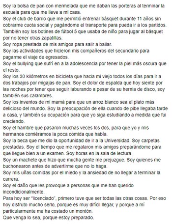 La carta que publicó en