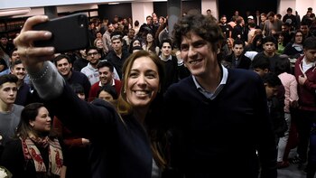 Vidal junto a Martín Lousteau,