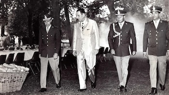 El presidente Perón acompañado por