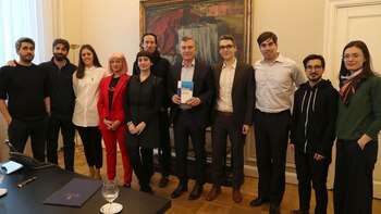 Mauricio Macri, esta tarde, junto