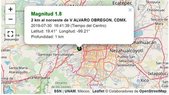 El epicentro fue dentro de