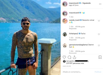 La modelo también comentó otra