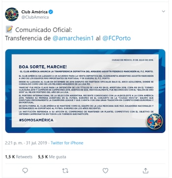 El emotivo mensaje del club