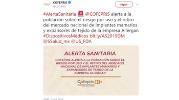 La Cofepris, además, emitió una