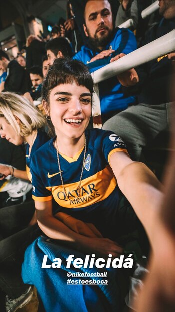 Malena Sánchez en el estadio