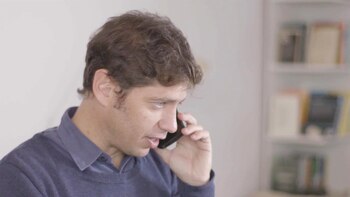 Axel Kicillof, que viajó desde