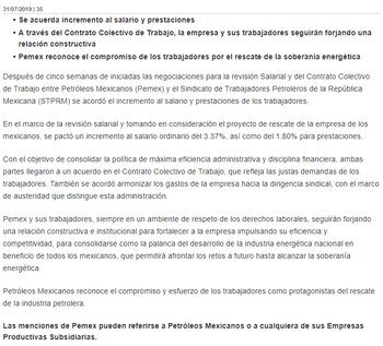 A través de un comunicado,