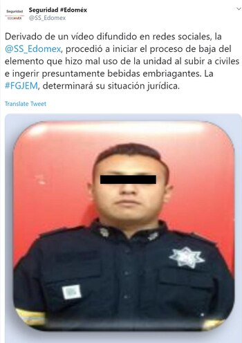 El policía fue dado de baja (Foto: Twitter)