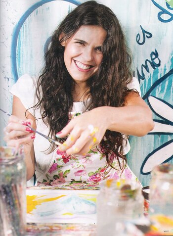 La artista llegó a pintar