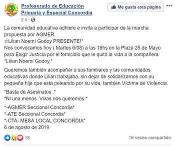 Adhesiones: marcha para hoy del