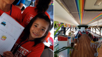 “Escuela sobre ruedas” es el nombre del programa que tiene el propósito de ofrecer la oportunidad de aprender a niños mexicanos y centroamericanos sin acceso a la educación (Foto: Facebook Yes We Can)