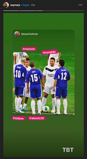La publicación de Neymar junto con Zinedine Zidane