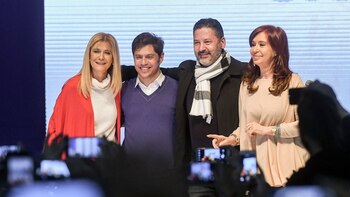 Verónica Magario, Axel Kicillof, Gustavo “Tano” Menéndez y Cristina Kichner (Télam)