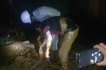 Los pobladores compartieron fotos del hallazgo en redes (@JuanUrcolaMX)