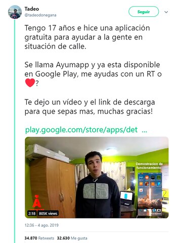 El tuit viral de Tadeo