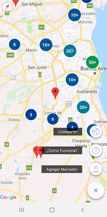 App Ayumapp, mapa solidario interactivo